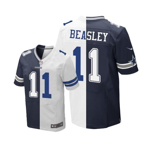 Nike Cowboys #11 Cole Beasley Navy Blue/White Men's Stitched NFL Elite Split Jersey